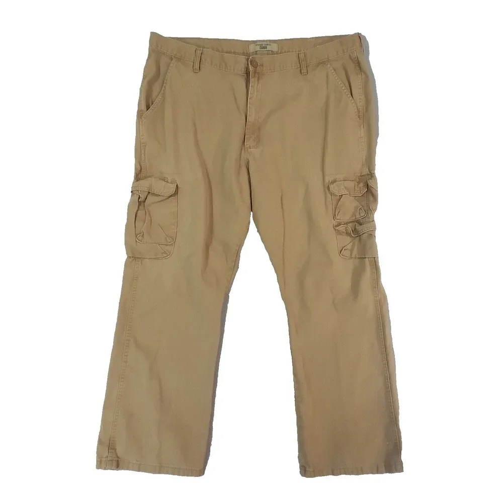 Wrangler cargo pants men's 42 x 30 light brown cotton outdoor camping hiking